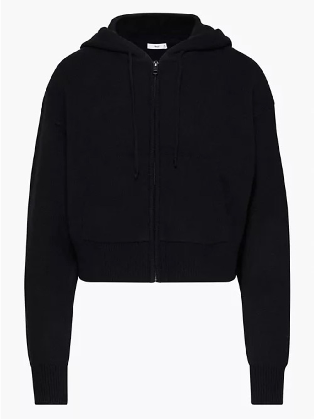 Aritzia Tna Cashwool Relaxed Boxy Zip Hoodie Black Wool Cashmere Size S